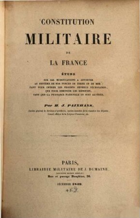 Constitution militaire de la France