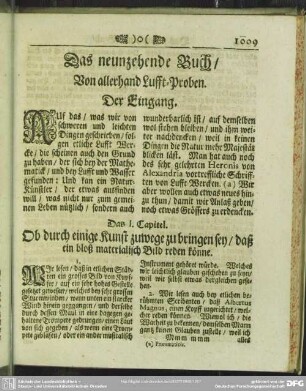 Das neunzehende Buch, Von allerhand Lufft-Proben