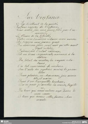 [Text 119:] Sur l’enfance.