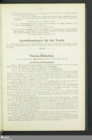 III. Vereins-Bibliothek