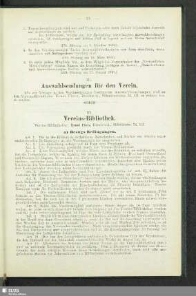 III. Vereins-Bibliothek