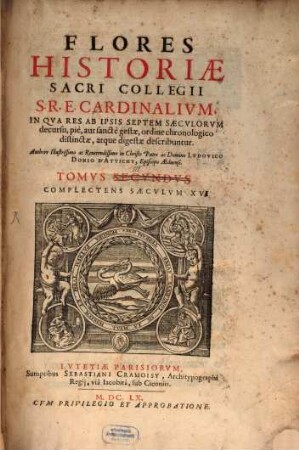 Flores Historiae Sacri Collegii S. R. E. Cardinalium, 3