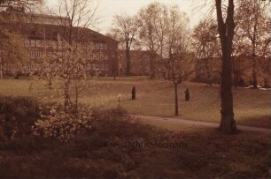 Ausstellungseröffnung "Plastiken, Aquarelle, Radierungen" (Rolf Goerler): Stormarnhaus: Nordseite: Skulpturen
