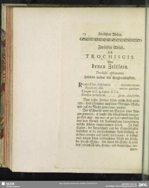 Zwölffter Absatz. De Trochiscis. Von denen Zeltlein