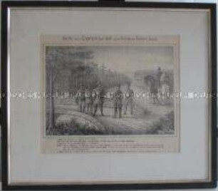 Hecker und von Gagern auf der Brücke von Kandern am 20. April 1848 - vor der Schlacht (gerahmt)