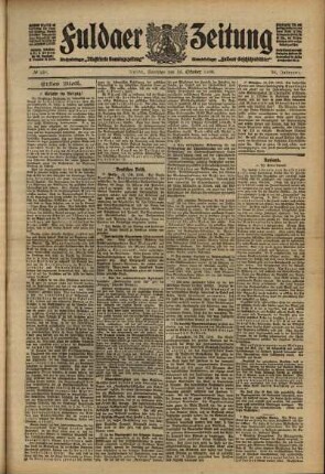 Erste Ausgabe vom Samstag, den 16. Oktober 1909.