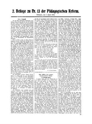 Zum Schluß : 2. Beilage zu Nr. 13 der Pädagogischen Reform