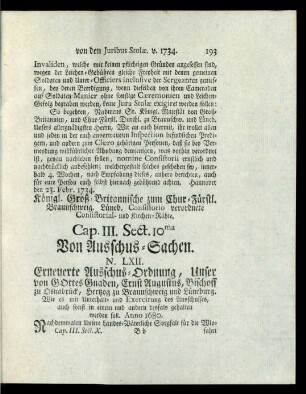 Cap. III. Sect. 10ma Von Ausschus-Sachen