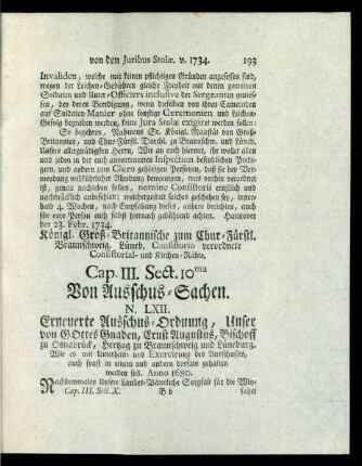 Cap. III. Sect. 10ma Von Ausschus-Sachen