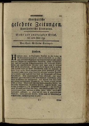 Sechs und zwanzigstes Stück, den 29ten Junii 1793.