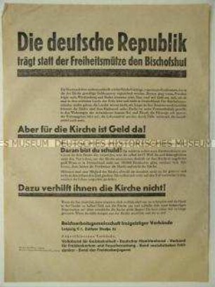 Flugblatt mit Aufruf zum Kirchenaustritt
