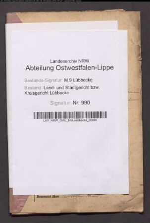 Erblasser: Oevermann, Johann Heinrich; Erblasser: Oevermann, Anna Maria Margaretha Elisabeth, geb. Schnare: