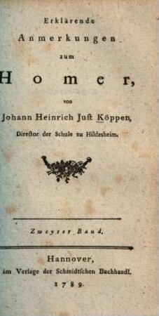 Erklärende Anmerkungen zum Homer, 2