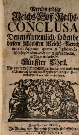 Merckwürdige Reichs-Hofraths-Conclusa, 5