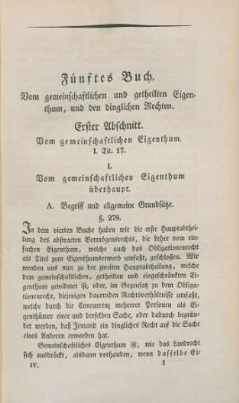 Erster Abschnitt. Vom gemeinschaftlichen Eigenthum.