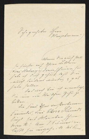 Brief von Helene Borchardt an Gerhart Hauptmann