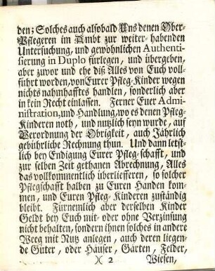 Formula der Verglübdung Aller & Jeder Vormunder bei dem Ober-Pflegamt