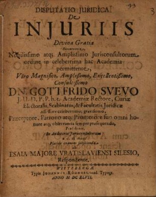 Disp. ... de iniuriis