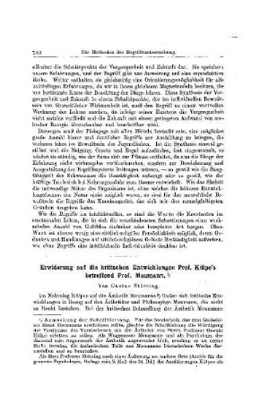 Erwiderung auf die kritischen Entwicklungen Prof. Külpe's betreffend Prof. Meumann