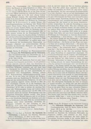 405-406 [Rezension] Walter, Johannes von, Die Geschichte des Christentums