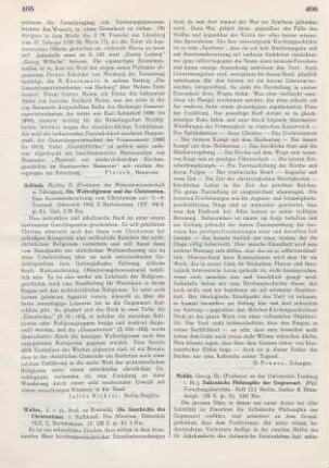 405-406 [Rezension] Walter, Johannes von, Die Geschichte des Christentums
