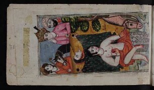 Illustration: Ḫusrau beobachtet die badende Šīrīn