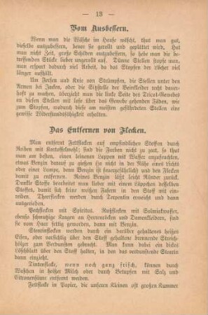 Das Entfernen von Flecken