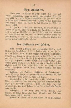 Das Entfernen von Flecken