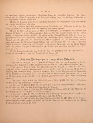 C. Aus den Verfügungen der vorgesetzten Behörden.