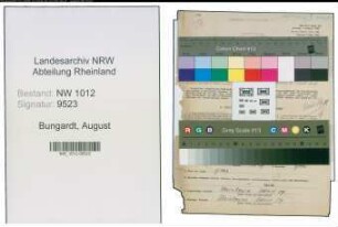 Entnazifizierung August Bungardt , geb. 30.06.1884 (Ingenieur)