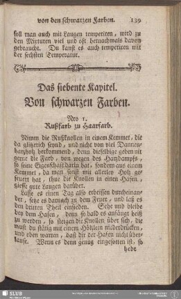 Das siebente Kapitel. Von schwarzen Farben