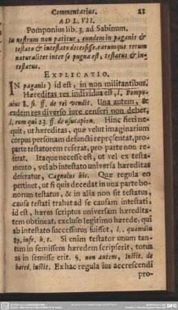 Ad L.VII. Pomponius lib. 3. ad Sabinum