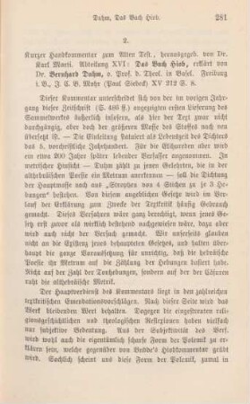 281-282 [Rezension] Duhm, Bernhard, Das Buch Hiob