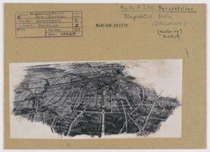 Vogelschauansicht: Neuplanung des Stadtzentrums. Berlin, Mitte, Stadtzentrum, Schloßplatz (1951 - 1994 Marx-Engels-Platz)/Lustgarten/Unter den Linden