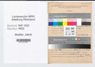 Entnazifizierung Jakob Mueller , geb. 27.06.1906 (Angestellter)