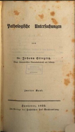 Pathologische Untersuchungen, 2