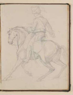 Reiter zu Pferd [aus einem Skizzenbuch von unbekannter Hand, evtl. des Louis Thomassin]