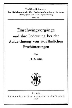 26: Einschwingvorgänge und ihre Bedeutung bei der Aufzeichnung von stoßähnlichen Erschütterungen