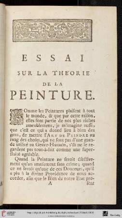 Essai sur la théorie de la peinture