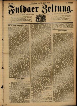 Ausgabe vom Dienstag, den 22. Juli 1890.