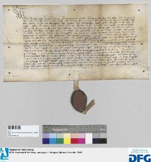 Georius, Abt des Benediktinerklosters St. Egidien in Nürnberg, stellt ein Vidimus aus von der Urkunde des Königs Georg von Böhmen d.d. 27 Oktober 1460.