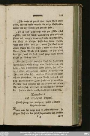 Dreyzehntes und vierzehntes Kapitel. Fortsetzung des vorigen ; nebst andern Begebenheiten