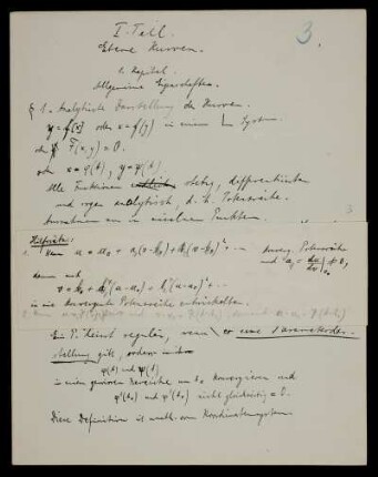§ 1. Analytische Darstellung der Kurven.