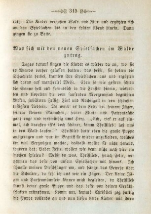 Was sich mit den neuen Spielsachen im Walde zutrug