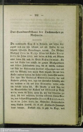 Das Handwerkshaus der Tuchmacher zu Roßwein