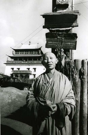 Mongolische Volksrepublik 1979. Buddhistischer Mönch am Gandang-Kloster in Ulan-Bator