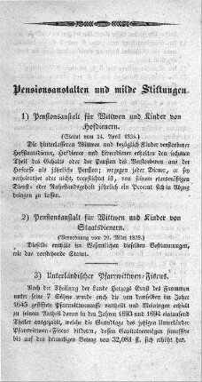 Pensionsanstalten und milde Stiftungen