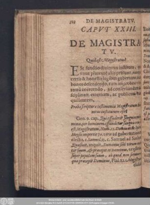 Caput XXIII. De Magistratu.