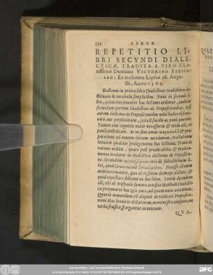Repetitio Libri Secundi Dialecticae, Tradita A Viro Clarissimo Domino Victorino Strigelio: Et inchoata Lipsiae 28. Augusti, Anno 1564.