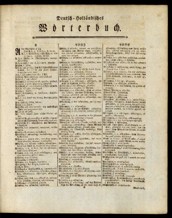 Deutsch-Holländisches Wörterbuch